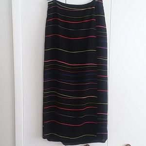 Vintage Judith Hart Collection Striped Wrap Maxi Skirt Size Medium